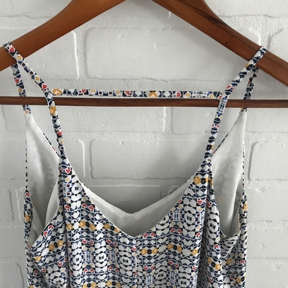 H&M Tank top Chiffon Southwesterm print Navy/Marigold/butter yellow cream/red M - Picture 6 of 8